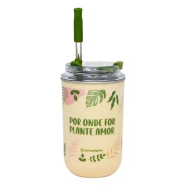 Imagem de Zonacriativa – Copo Neo com canudo 300ml Jardinagem | Copo Térmico, Tampa c/Vedação por Pressão e Canudo c/Protetor de Silicone | Mobilidade e Conforto para Quem Não Abre Mão de Beber c/Canudo