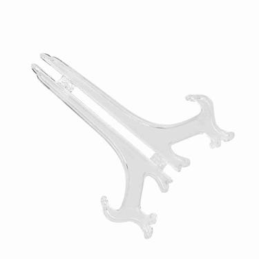 Imagem de GLOGLOW Suportes para Pratos/frutas/bandejas, Expositor Branco Transparente para Pratos, Porta-retratos e Louças, Pacote Com 10, Tamanhos Pequenos e Grandes Disponíveis, Prato de Plástico Dobrável