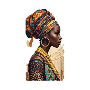 Imagem de Banner De Porta Étnico Africano Em Poliéster 2D Com Retrato De Mulher 