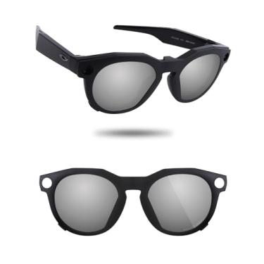 Imagem de Fiskr Óculos de sol polarizados clip-on sobre óculos de grau para Oakley Meta-HSTN OW8002 51 mm - Proteção UV, Prata metálica, 51mm