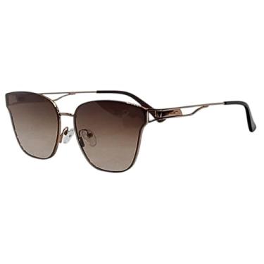 Imagem de Óculos de Sol Feminino Veneza UVA e UVB Dourado/Rosé (Marrom degradê)