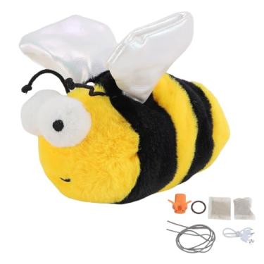 Imagem de Brinquedo interativo de pelúcia para gatos e abelhas, brinquedo realista de som de simulação elétrica para gatinhos internos, animais de estimação, tempo de reprodução seguro e