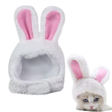 Imagem de Chapéu de coelho para animais de estimação de Halloween fofo para cabeça de cachorro ajustável para acessórios de festa de Páscoa
