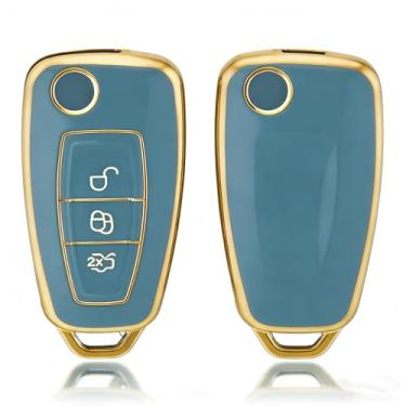 Imagem de Capa protetora de chave de TPU, serve para Ford Fiesta/Focus/Galaxy/Fusion/Mondeo/B-Max/C-Max/S-Max/S-Max/Kuga/Ecosport/Mustang, acessórios para chaves automotivas