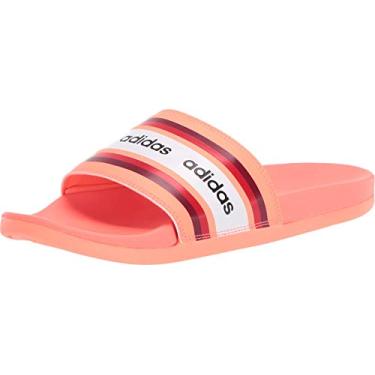 Imagem de adidas Sandália feminina Adilette Comfort Slides, Coral de sinal/Borgonha universitária/Branco, 5