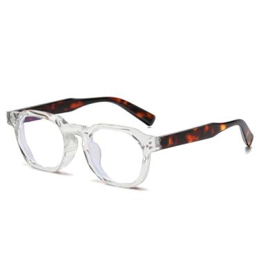 Imagem de Óculos de Sol UV400 - Rebite Oval Leopardo Azul para Homens e Mulheres, Esportes ao Ar Livre, Corrida, Ciclismo, Lentes Transparentes