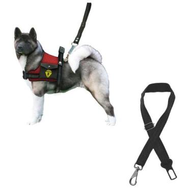 Imagem de Coleira Para Cachorro Grande Com Cinto De Segurança Pet Peitoral Para 