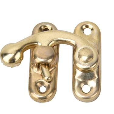 Imagem de Alomejor Gancho de Trava, Gancho de Ferrolho de Ferro Vintage 3,2 X 2,8 Cm Trava retrô para Caixa de Presente de Joias Hardware Decorativo, Fecho Rústico, 30 Peças para (esquerdo amarelo)