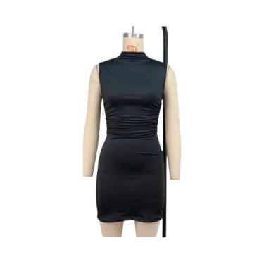 Imagem de Vestido De Saia Tricotada Retro De Gola Alta Para Mulheres, Estilo Bag