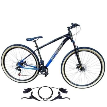 Imagem de Bicicleta Aro 29 Ksw Adulto 21 velocidades Suspensão Dianteira 80mm Pneu Faixa Amarelo Freio Hidraulico (PRETO/AZUL/PRATA, 15)