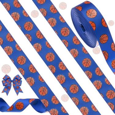 Imagem de Giegxin Fita de basquete de 10 metros, 7/8 polegadas, com glitter, fita de borda com fio, para torcer esportiva, faça você mesmo, artesanato, fitas de tecido, decorações de festa de gorgorão para