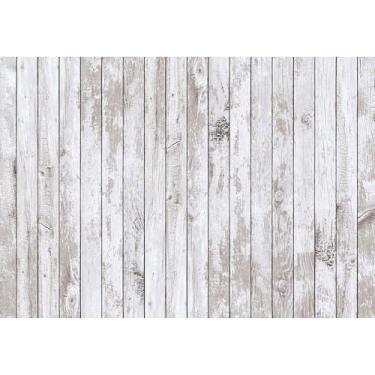 Imagem de Fundo de foto rústico de madeira de 3 x 2,4 m, fundo de textura de madeira para casamento, chá de bebê, decoração de festa, estúdio de fotografia (branco)