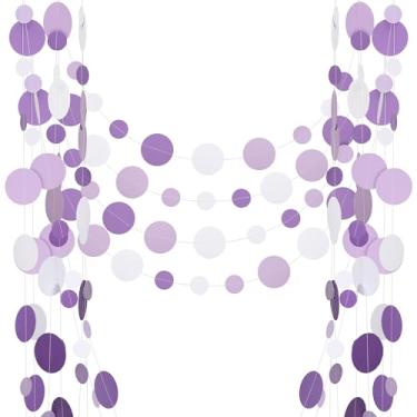 Imagem de Milifox Guirlandas de festa de 1,5 m, pontos circulares de guirlanda de papel, decorações de faixa circular pendurada para aniversário, festa, casamento, chá de bebê, formaturas, Natal, decoração de