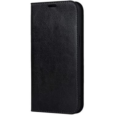 Imagem de FULNES Capa de telefone flip de couro com função stent, capa carteira fólio [porta-cartão] coldre para Apple iPhone 14 Plus Case 6,7 polegadas 2022 (Cor: Preto)