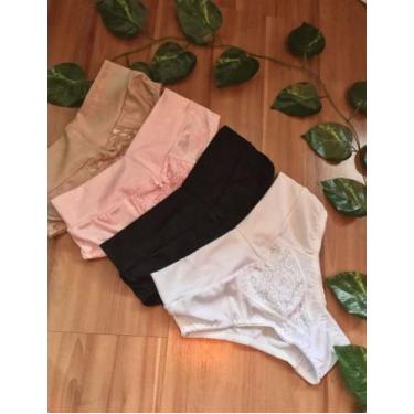 Imagem de Kit com 5 Calçola Calcinha Tangão Cintura Alta Lycra Rosset Rossete Du