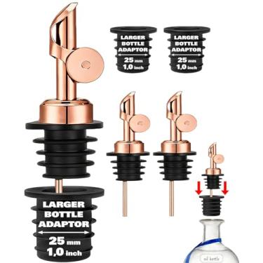 Imagem de Bico de azeite de oliva com adaptadores, despejador de óleos para garrafa dispensadora de azeite, transforme facilmente suas garrafas em dispensadores de bebidas alcoólicas, óleos, despejadores de
