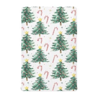 Imagem de SEHANY Lençóis de berço de árvore de Natal para meninos e meninas, de microfibra macia, respirável, 71 x 132 cm, lençol com elástico para berço padrão e colchão infantil