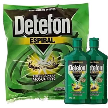 Imagem de Kit 3 Inseticidas Ação Total Detefon 500ml e Espiral - Reckitt