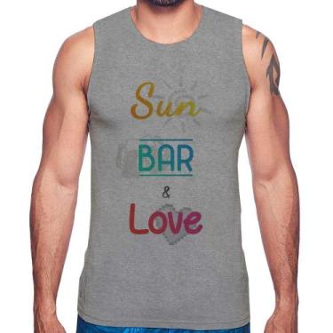 Imagem de Regata Sun Bar & Love - Foca na Moda, Cinza, GG