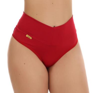 Imagem de Calcinha Cintura Alta Modeladora Tanga Fio Dental Duplo Cós Alto Linge