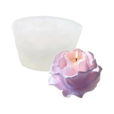 Imagem de Molde De Silicone Floral 3D Com Design De Peônia Para Velas, Sabonetes