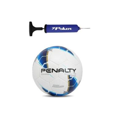 Imagem de Kit Bomba Bola Futebol De Campo Penalty Brasil 70 Pró XXIII + Bomba de Ar Azul-Unissex