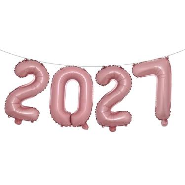 Imagem de Balões de alumínio de 40,6 cm 2027 número 2027 para festa de ano novo, decorações de formatura, decoração de escritório em casa (rosa 2027)