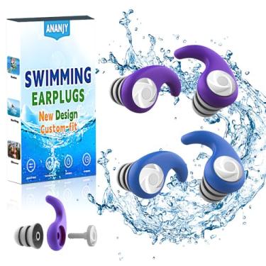 Imagem de Tampões de ouvido de natação impermeáveis para crianças – 2 pares de tampões de ouvido reutilizáveis de silicone macio, proteção de ouvido para crianças (4 a 12 anos) - Ideal para surfe, mergulho