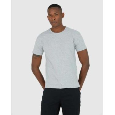 Imagem de Camiseta Básicas Masculina Malwee Original 100% Algodão, Cinza, GG