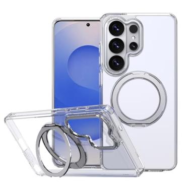 Imagem de Lunivop Capa para celular compatível com Samsung Galaxy S26 Ultra capa transparente com rotação de 360° 【Compatível com Magsafe】 Suporte magnético militar - Proteção de grau para S26 Ultra 2026