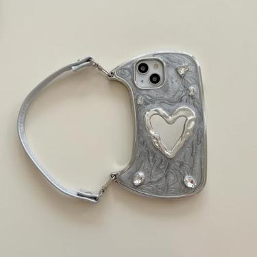 Imagem de HTVJFX Para iPhone 14ProMax (6,7") Bolsa de mão com espelho e alça de mão Capa de celular à prova de choque (para iPhone 14ProMax (6,7")/1)