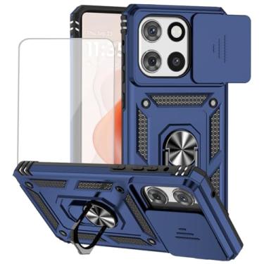 Imagem de Vokuha Capa para Moto G Stylus 5G 2025, para Motorola GStylus5G2025 com protetor de tela de vidro temperado e capa de câmera deslizante, capa com suporte de anel giratório de 360° para Motorola Moto G