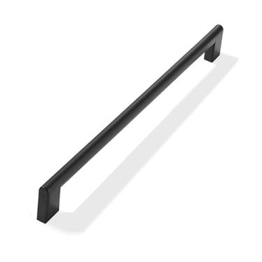 Imagem de khtumeware Puxador de eletrodoméstico, orifício em polegadas, 1 pacote com 1 puxador de armário preto fosco puxador de gaveta de cozinha sólido resistente, ferragens para banheiro, gaveta, armário