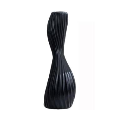 Imagem de Vaso de cerâmica para móveis nórdicos ornamentos simples decorativos vasos de flores vasos de flores (preto)