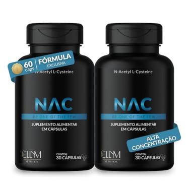 Imagem de NAC 600mg N-Acetilcisteína Ellym Nutrition 30 Cápsulas Antioxidante Precursor da Glutationa (60 Capsulas, Sem sabor)