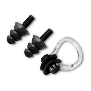 Imagem de Kit Natação Protetor Auricular e Clipe Nasal, Silicone Macio Impermeável, Anti Água, Tampão de Ouvido Reutilizável para Piscina, Hidroginástica e Banho, Design Ergonômico Confortável