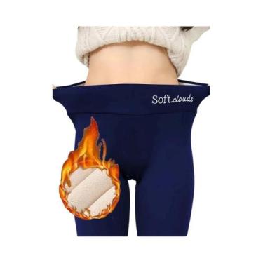 Imagem de Leggings Femininas De Cintura Alta Com Forro De Pelúcia Sherpa, Cor Só