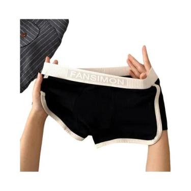 Imagem de Cuecas Boxer Masculinas Sexy Listradas, Lingerie Convexa Para Homens -