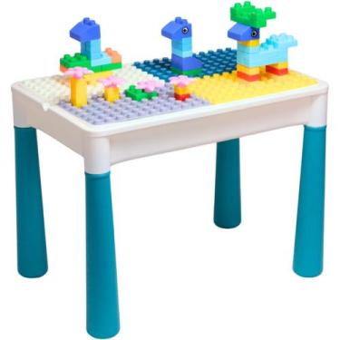 Imagem de Mesinha De Atividades Blocos de Montar Infantil 72 Peças - Castela - C