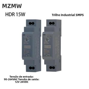 Imagem de Fonte De Alimentação Ultra Fina HDR DIN Rail 15W 100-240VAC Para 12V 2