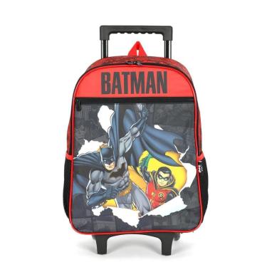Imagem de Mochila Carrinho Escolar Vermelha Batman E Robin
