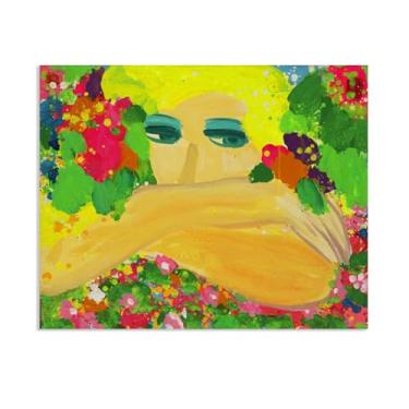 Imagem de SDYJ6GSW Walasse Ting Wall Art Where is the Mr. Ting Giclee Impressão em tela de famosa pintura abstrata colorida presente para decoração de quarto de banheiro moderno 80 x 60 cm (31 x 24 polegadas