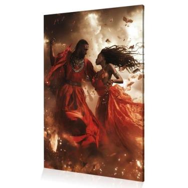 Imagem de Quadro Decoração Orixá Iansã Oyá Xangô Umbanda Canvas 60x40 - DC Expre