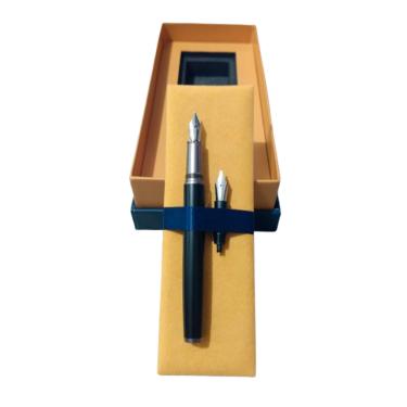 Imagem de Caneta Tinteiro Preta Knup Duplo Traço Elegância na Escrita