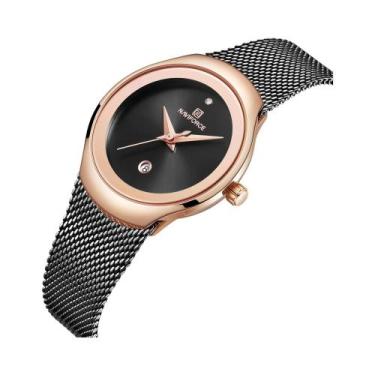 Imagem de Relógio De Pulso Feminino De Moda Em Aço Inoxidável À Prova d'Água Com