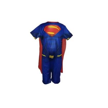 Imagem de Fantasia Roupa Infantil Super Homem Com Capa - Bililika, Azul, PP