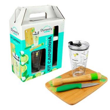 Imagem de Kit Caipirinha Dynasty 27722 - 4 Peças Verde Com Marrom