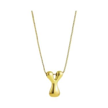 Imagem de Colar Feminino Banhado a Ouro 18k Com Pingente De Letra Inicial Criati