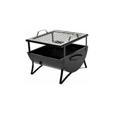 Imagem de Churrasqueira Praia Campo Aço Carbono E Grelha Ab 30X28X24Cm