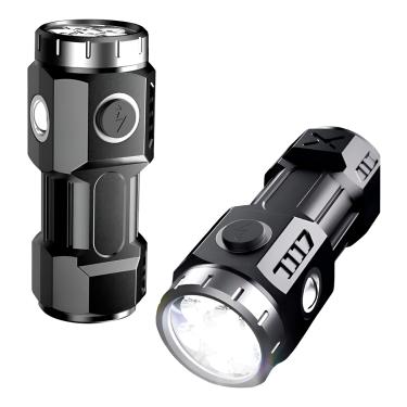 Imagem de Lanterna Tática Recarregável com Imã | Mini Lanterna LED 100lm 6 LEDs, 3 Modos, Water Resistant